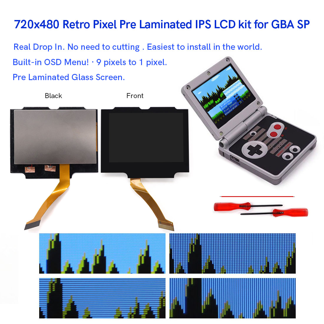 Lcd Screen Arcade - HD 3.0 inch voor GBA SP